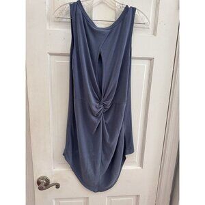 Lazy Sundays Tank Top Sleeveless Knit Blue Gray Hi-Low Super‎ Soft Women’s Sz M